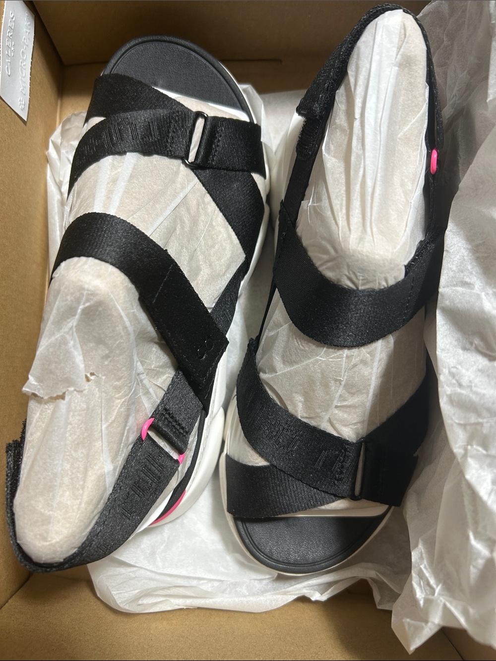 Ryka Black Sandal with Pink Accent Straps